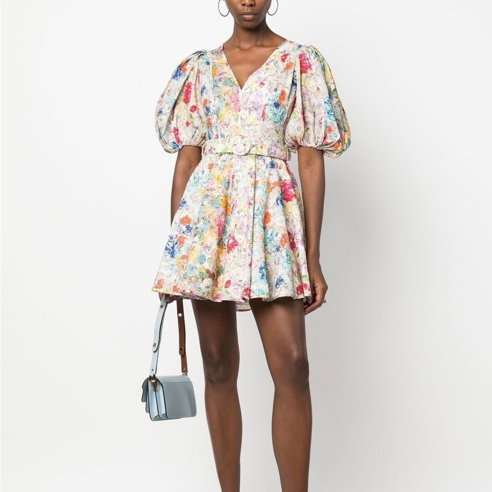 Zimmermann clover panelled mini dress New! size 4 including the belt - Picture 8 of 16
